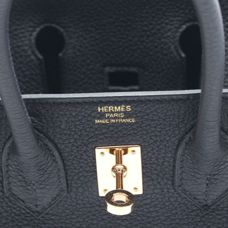 愛馬仕 Birkin 25 手提包，Togo 皮革，黑色，金色五金，二手，女士款-3