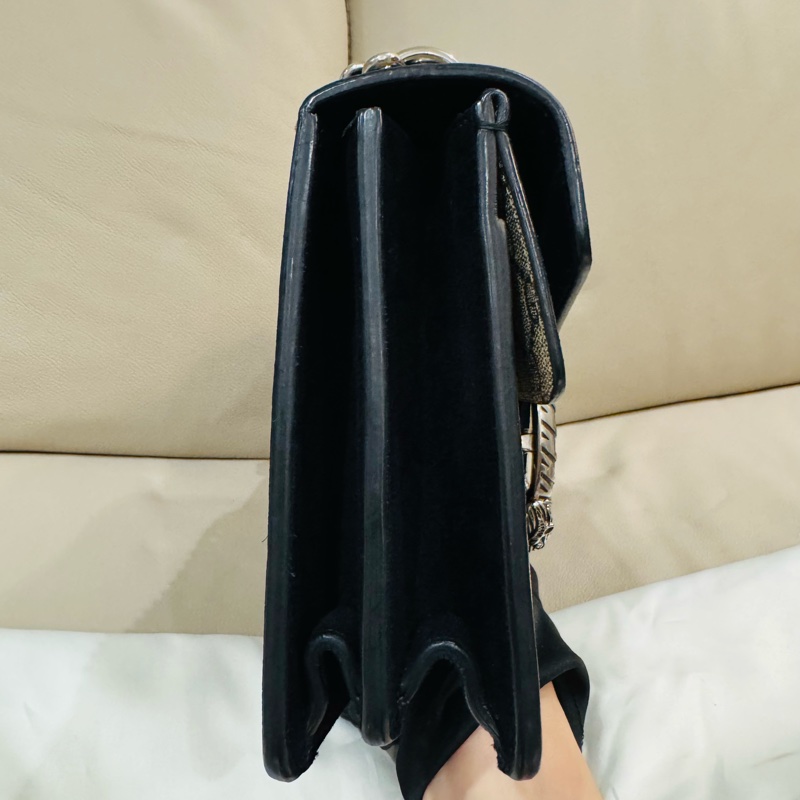 Gucci 古馳 經典黑色老花酒神包/肩背包/中號/95新美品-2