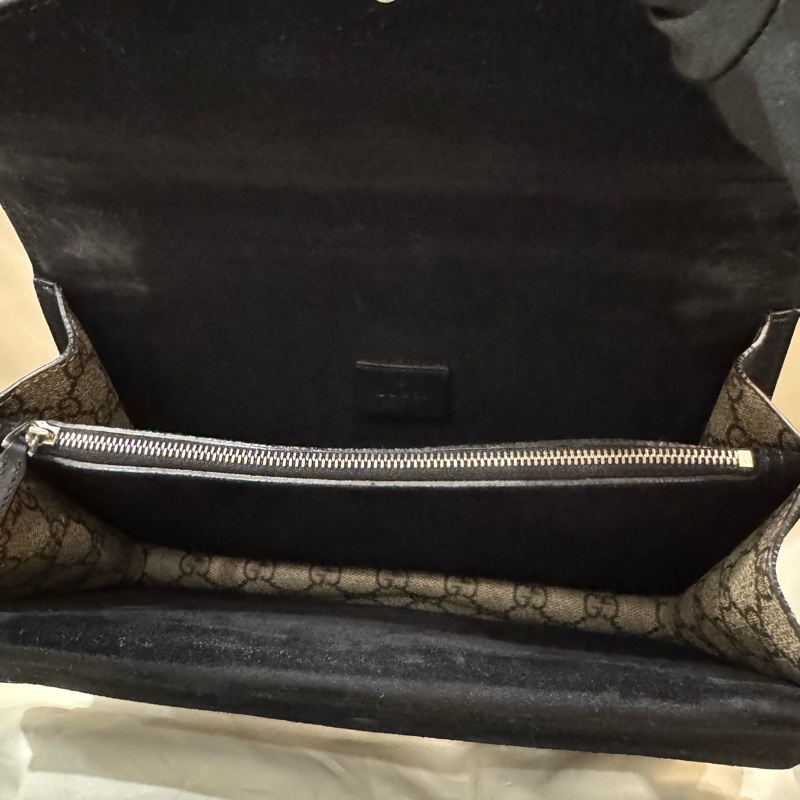 Gucci 古馳 經典黑色老花酒神包/肩背包/中號/95新美品-5