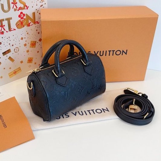 近新品 路易威登/Louis Vuitton 全皮黑色 Speedy nano枕頭包 芯片款-2