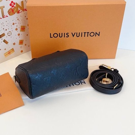 近新品 路易威登/Louis Vuitton 全皮黑色 Speedy nano枕頭包 芯片款-7