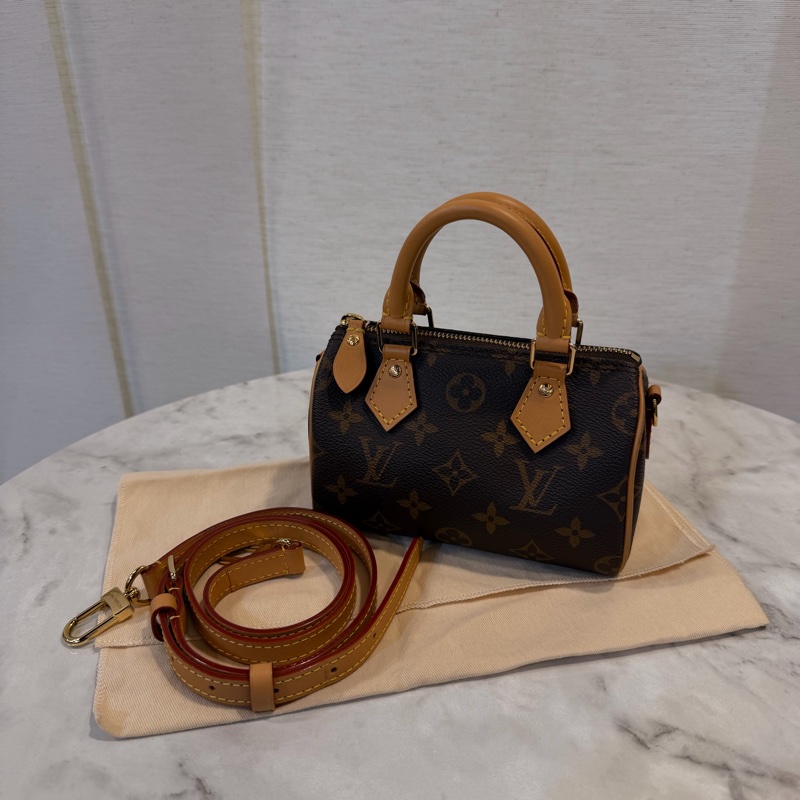 LV NANO SPEEDY 老花斜背包-0