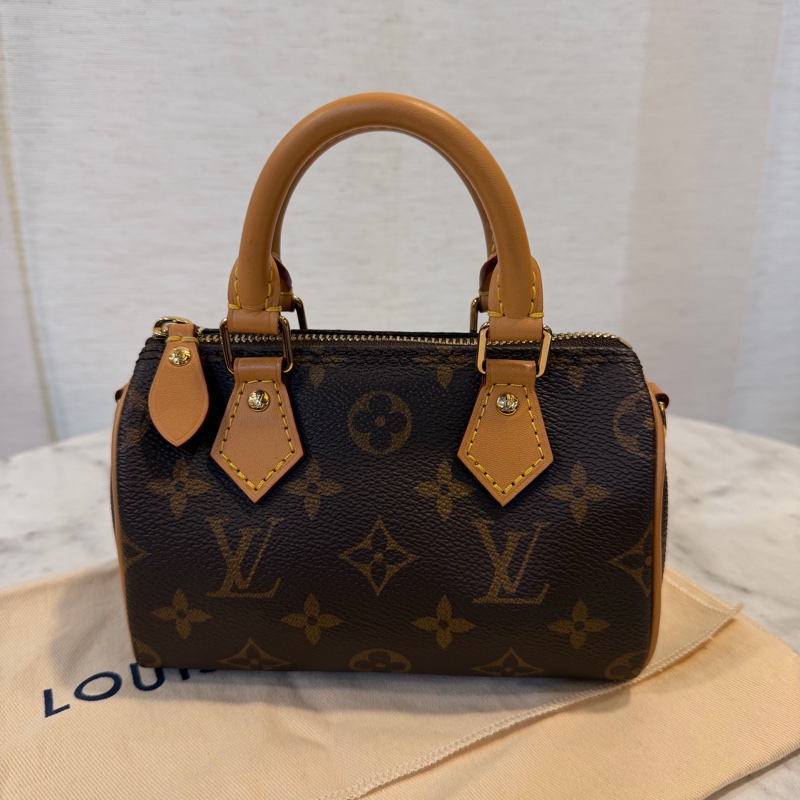 LV NANO SPEEDY 老花斜背包-1