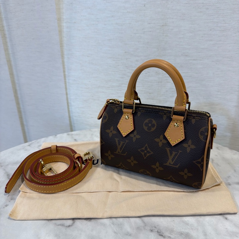 LV NANO SPEEDY 老花斜背包-5