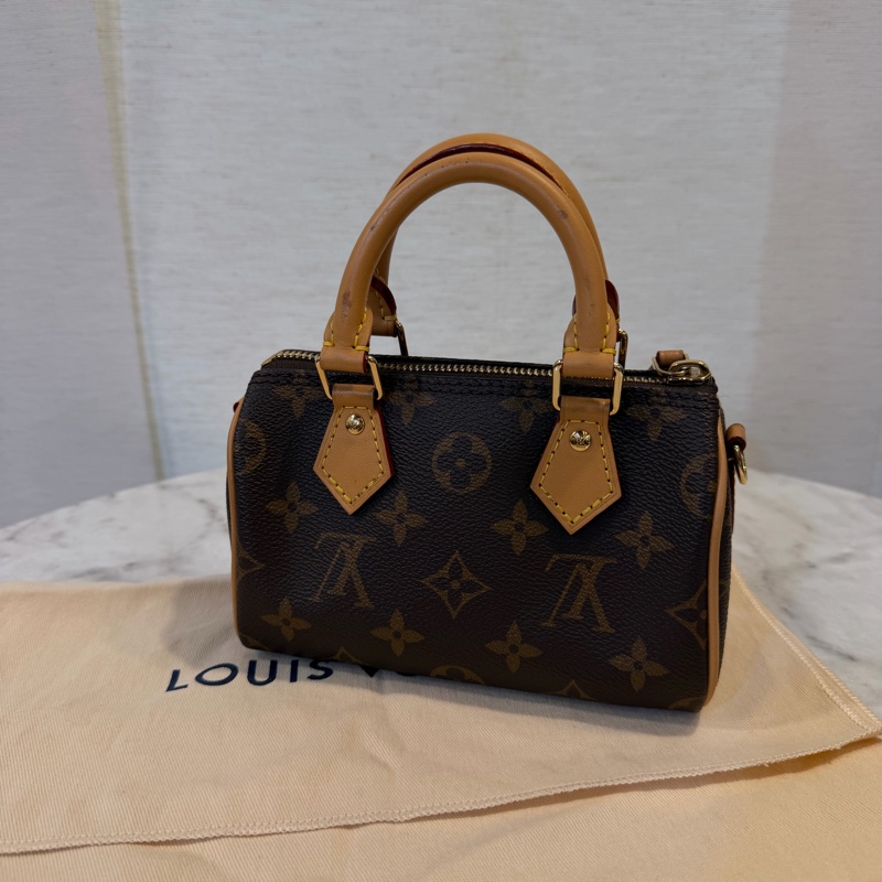 LV NANO SPEEDY 老花斜背包-6