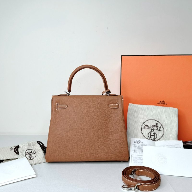 HERMES 全新金棕銀扣Kelly 25-1