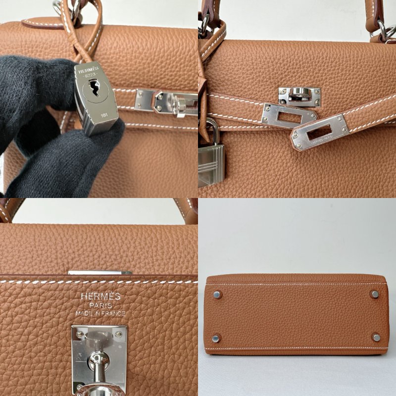 HERMES 全新金棕銀扣Kelly 25-7