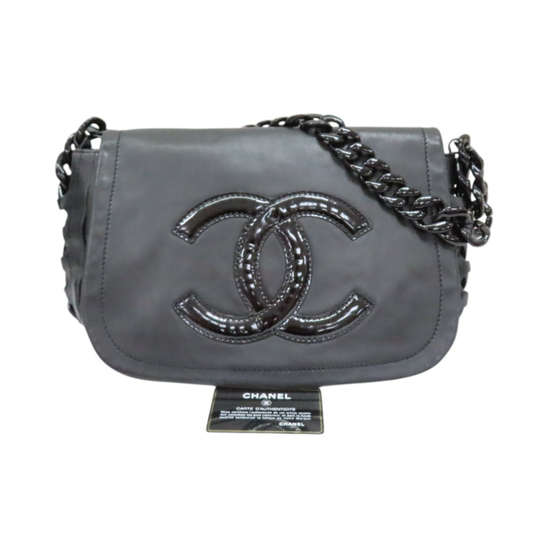 黑色 牛皮 壓克力鍊帶 Modern Chain Rhodoid Flap 肩背包 銀扣【CHANEL 香奈兒】-8
