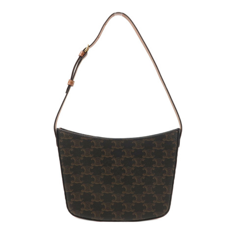 CELINE 塗層帆布Croque金扣肩背袋
