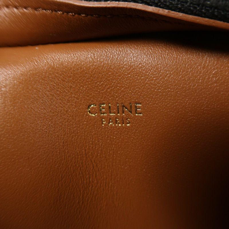 CELINE 塗層帆布Croque金扣肩背袋-5