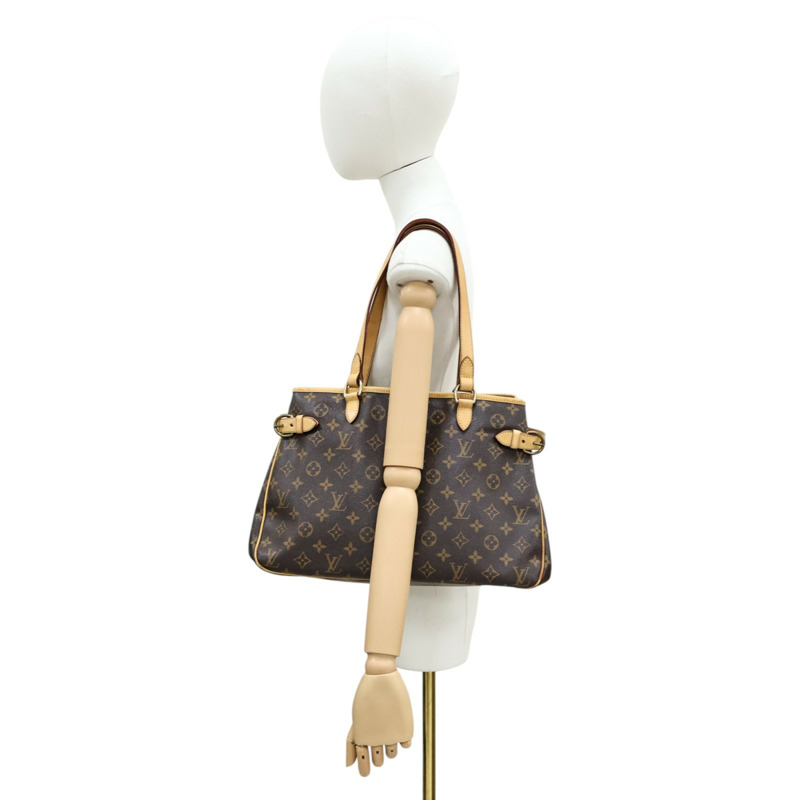 棕色 原花帆布 Batignolles Horizontal 肩背包【LOUIS VUITTON LV 路易威登】 M51154-5