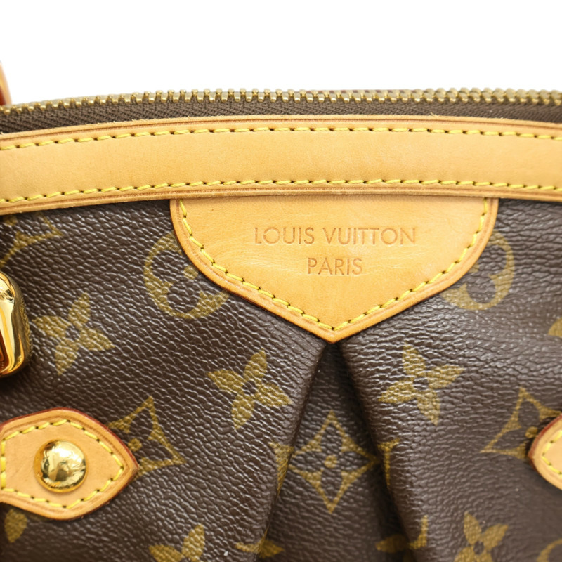 棕色 原花帆布 Tivoli GM 肩背包【LOUIS VUITTON LV 路易威登】 M40144-7