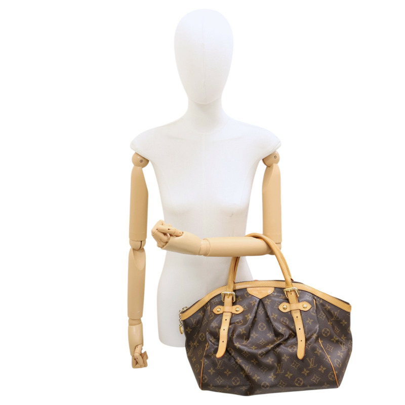 棕色 原花帆布 Tivoli GM 肩背包【LOUIS VUITTON LV 路易威登】 M40144-8