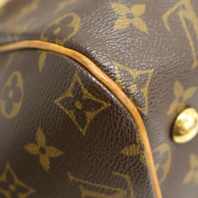 棕色 原花帆布 Tivoli GM 肩背包【LOUIS VUITTON LV 路易威登】 M40144-11