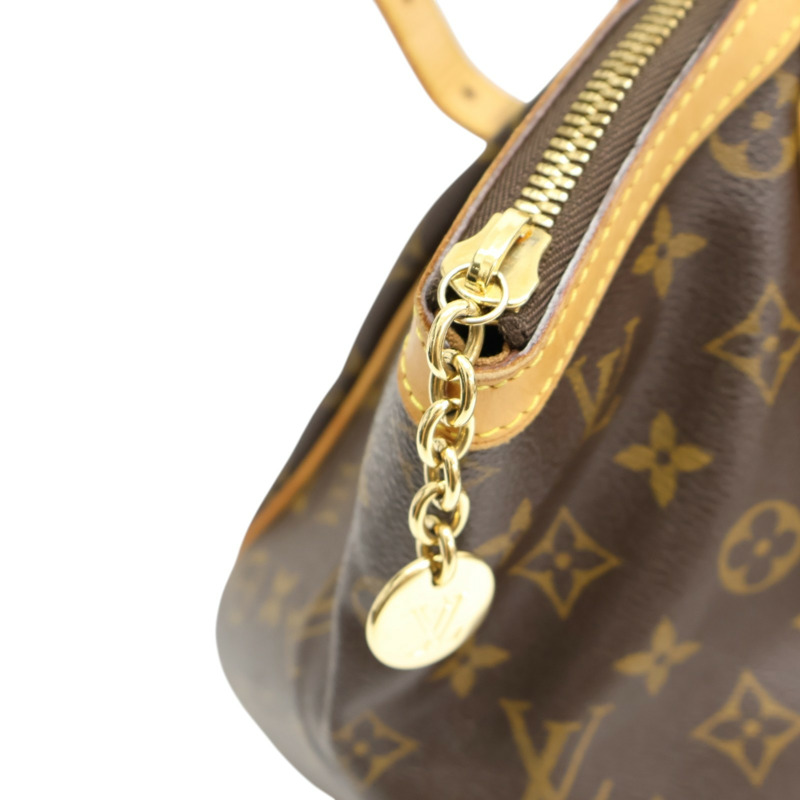 棕色 原花帆布 Tivoli GM 肩背包【LOUIS VUITTON LV 路易威登】 M40144-13