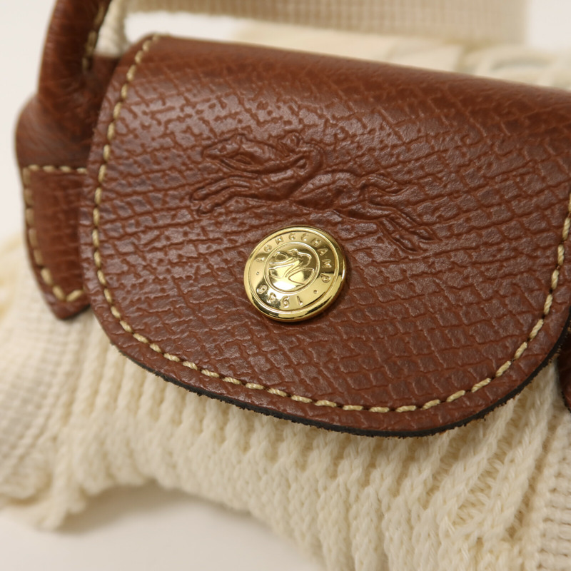 Longchamp 棉質/牛皮皮革Shoulder Bag金扣手挽肩背兩用袋-8
