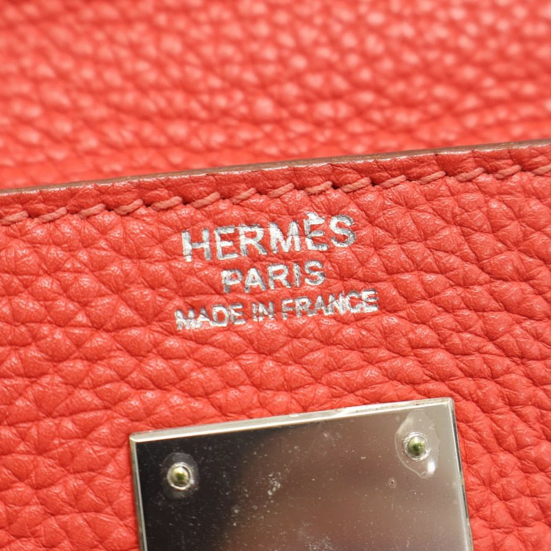 牡丹紅 Togo牛皮 Kelly 32 柏莉包 兩用包 □R 銀釦【HERMES 愛馬仕】-4