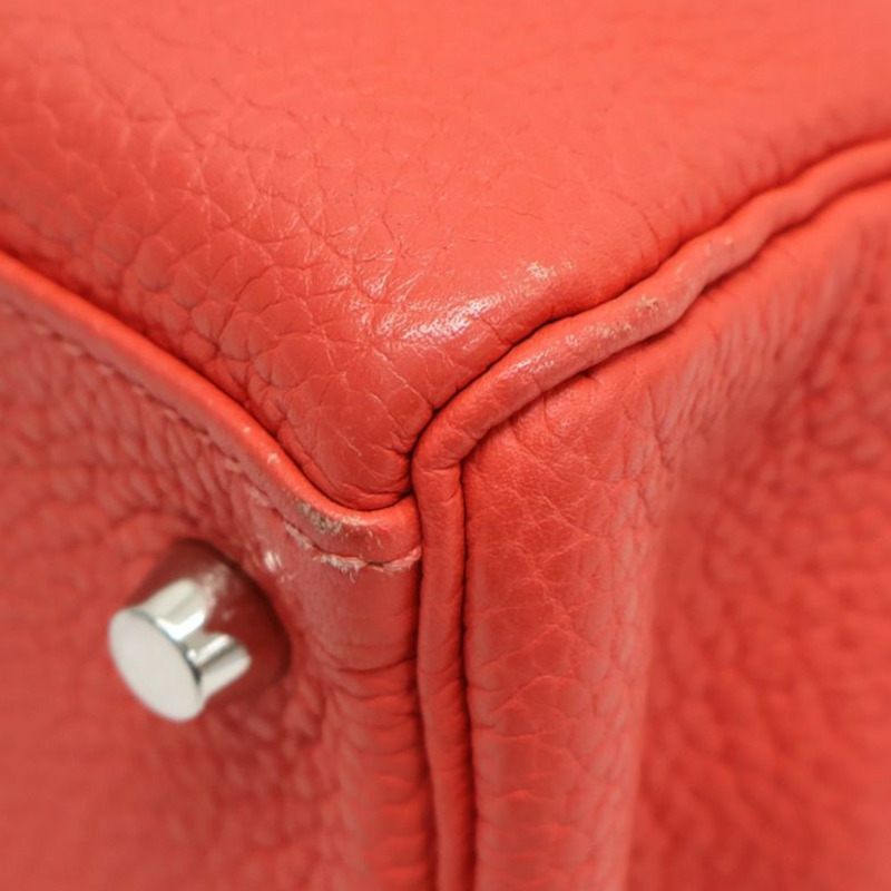 牡丹紅 Togo牛皮 Kelly 32 柏莉包 兩用包 □R 銀釦【HERMES 愛馬仕】-13