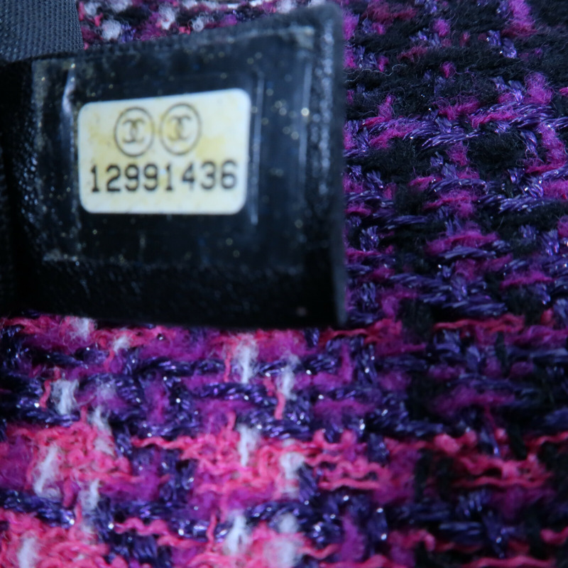 CHANEL 牛皮皮革/Tweed Portobello Tote銀扣鏈帶手挽肩背兩用袋-13