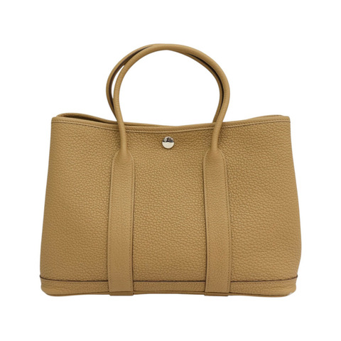 餅乾色 Negonda牛皮 Garden Party 30 手提包 B刻 銀扣【HERMES 愛馬仕】 H051568CK