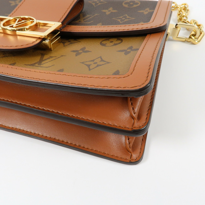 LOUIS VUITTON Monogram Reverse Dauphine MM金扣手挽肩背兩用袋-5