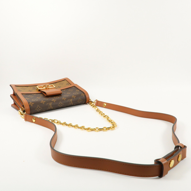 LOUIS VUITTON Monogram Reverse Dauphine MM金扣手挽肩背兩用袋-8