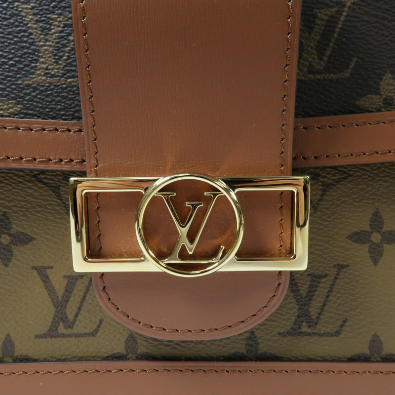 LOUIS VUITTON Monogram Reverse Dauphine MM金扣手挽肩背兩用袋-9