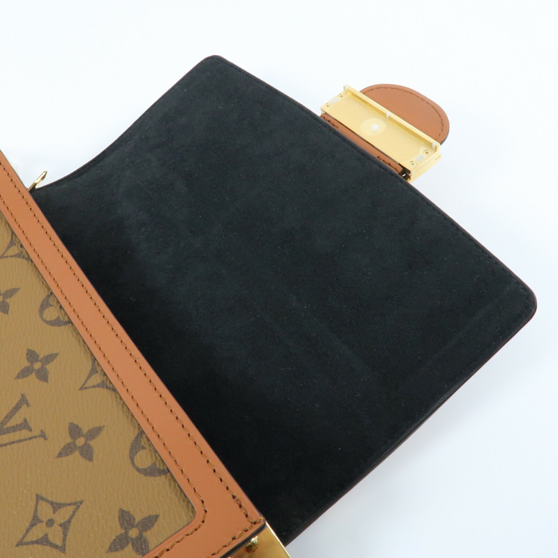 LOUIS VUITTON Monogram Reverse Dauphine MM金扣手挽肩背兩用袋-14
