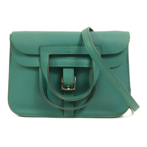 HERMES Swift皮革Mini Halzan手挽肩背兩用袋Vert Verone