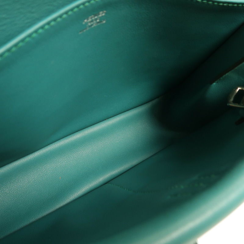 HERMES Swift皮革Mini Halzan手挽肩背兩用袋Vert Verone-4
