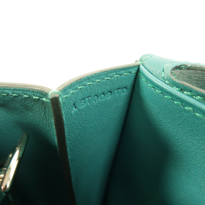 HERMES Swift皮革Mini Halzan手挽肩背兩用袋Vert Verone-6