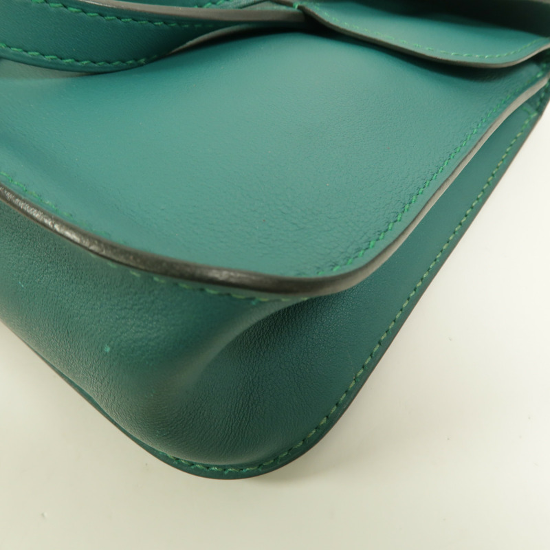 HERMES Swift皮革Mini Halzan手挽肩背兩用袋Vert Verone-10
