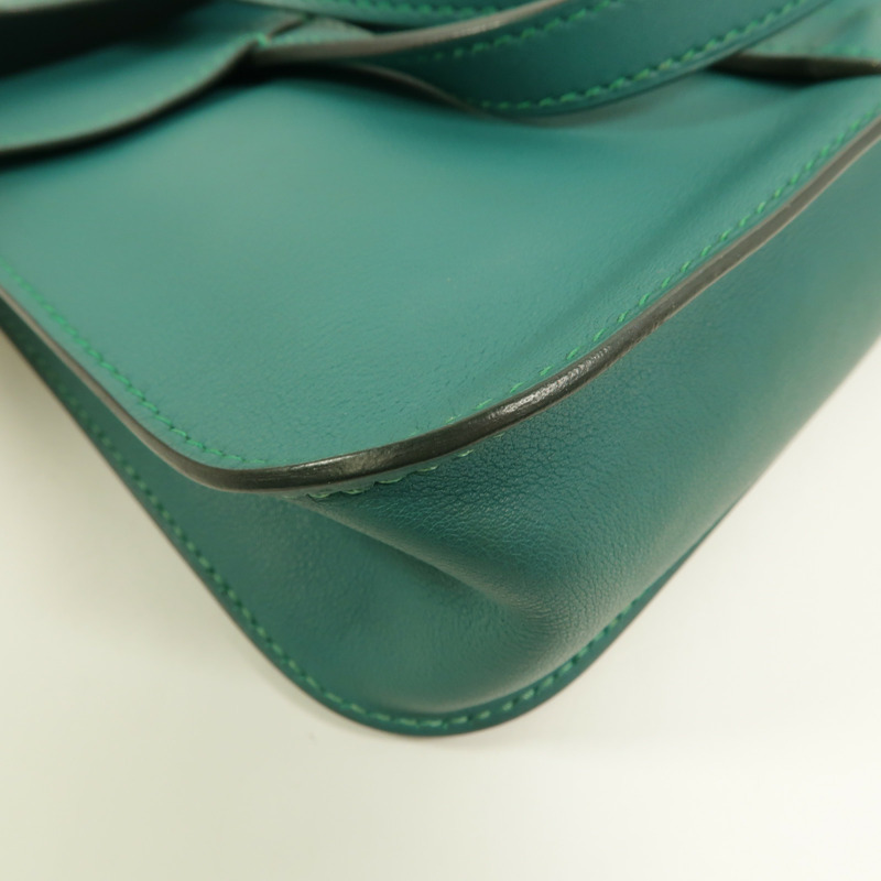 HERMES Swift皮革Mini Halzan手挽肩背兩用袋Vert Verone-11