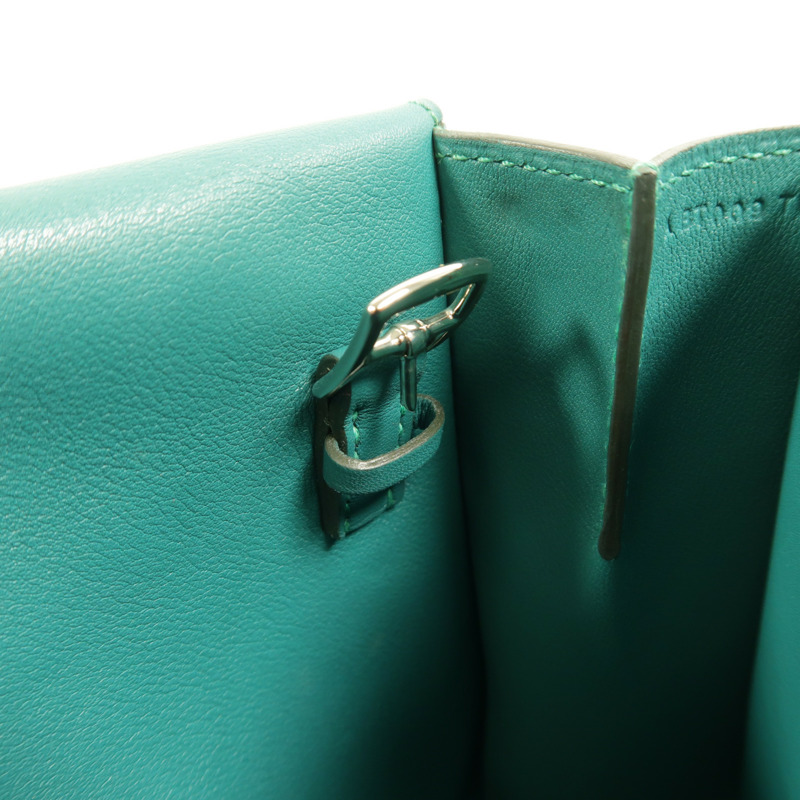HERMES Swift皮革Mini Halzan手挽肩背兩用袋Vert Verone-15