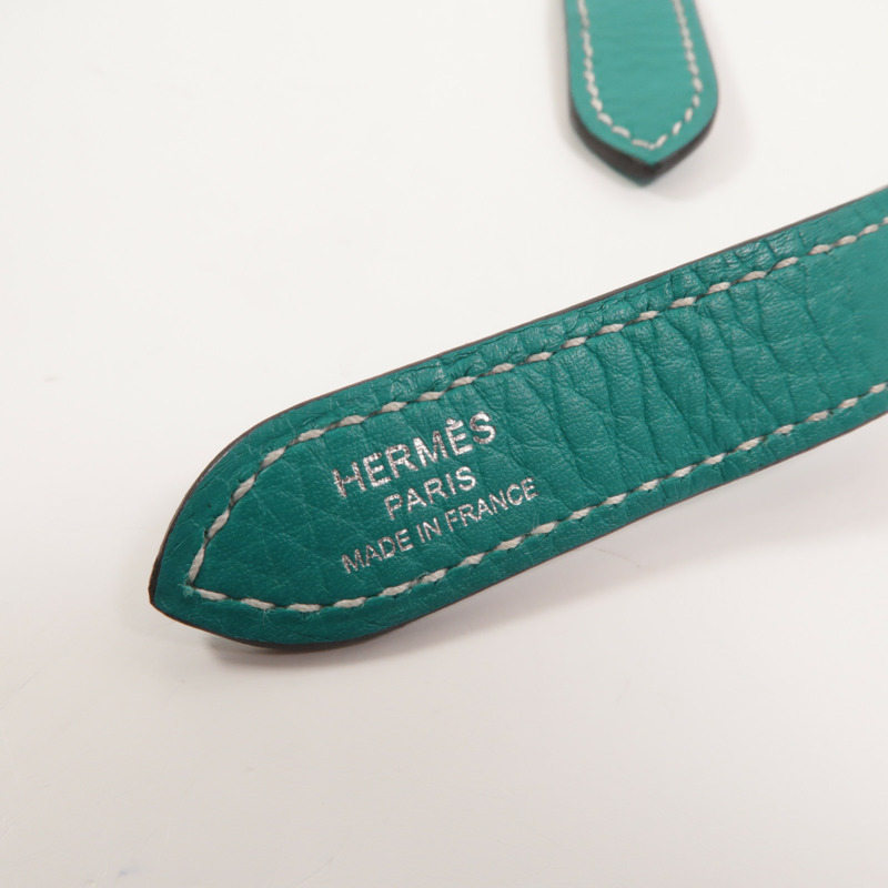 HERMES Clemence皮革Halzan 31手挽肩背兩用袋Bleu Paon-14