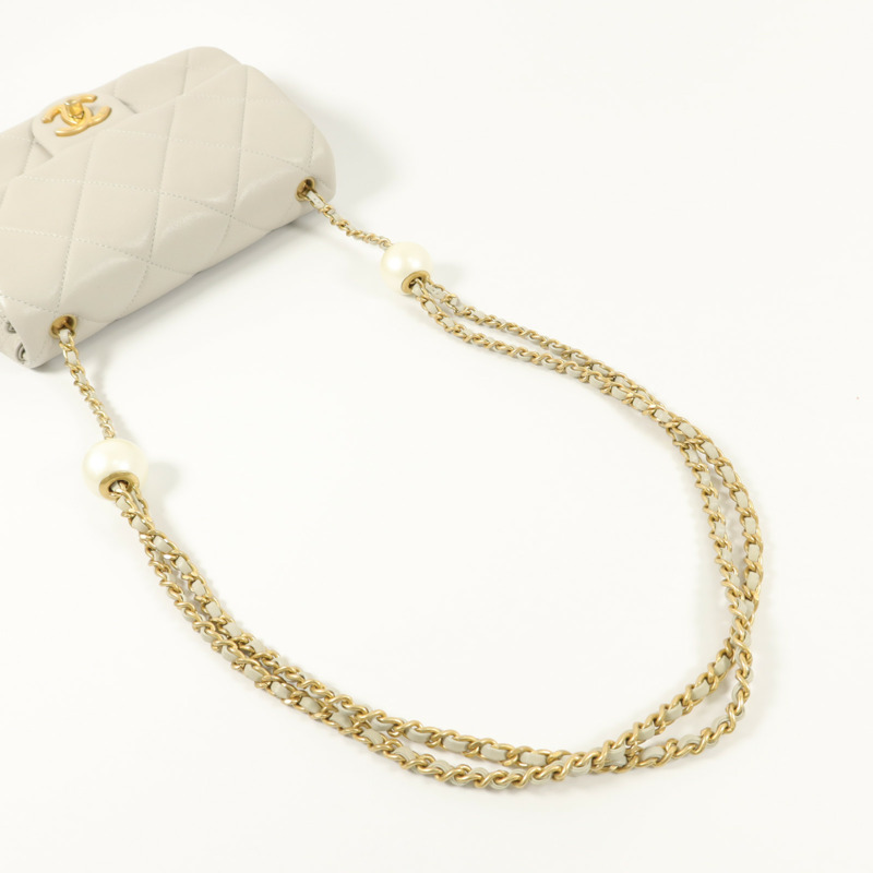 CHANEL 羊皮皮革Chain Shoulder鏈帶肩背袋-7