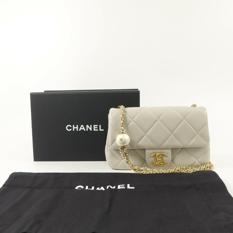 CHANEL 羊皮皮革Chain Shoulder鏈帶肩背袋-8