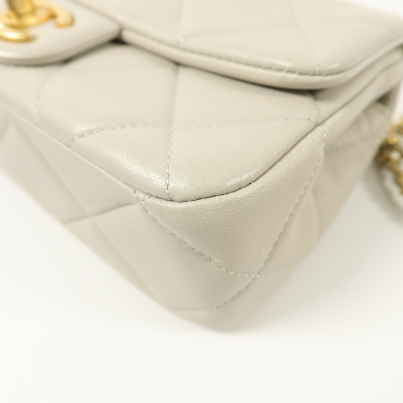 CHANEL 羊皮皮革Chain Shoulder鏈帶肩背袋-10