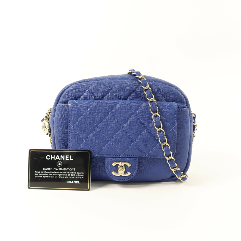 CHANEL 牛皮皮革Chain Shoulder鏈帶肩背袋-9