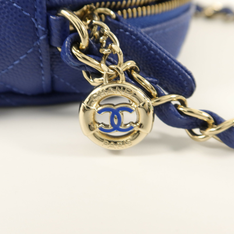 CHANEL 牛皮皮革Chain Shoulder鏈帶肩背袋-11