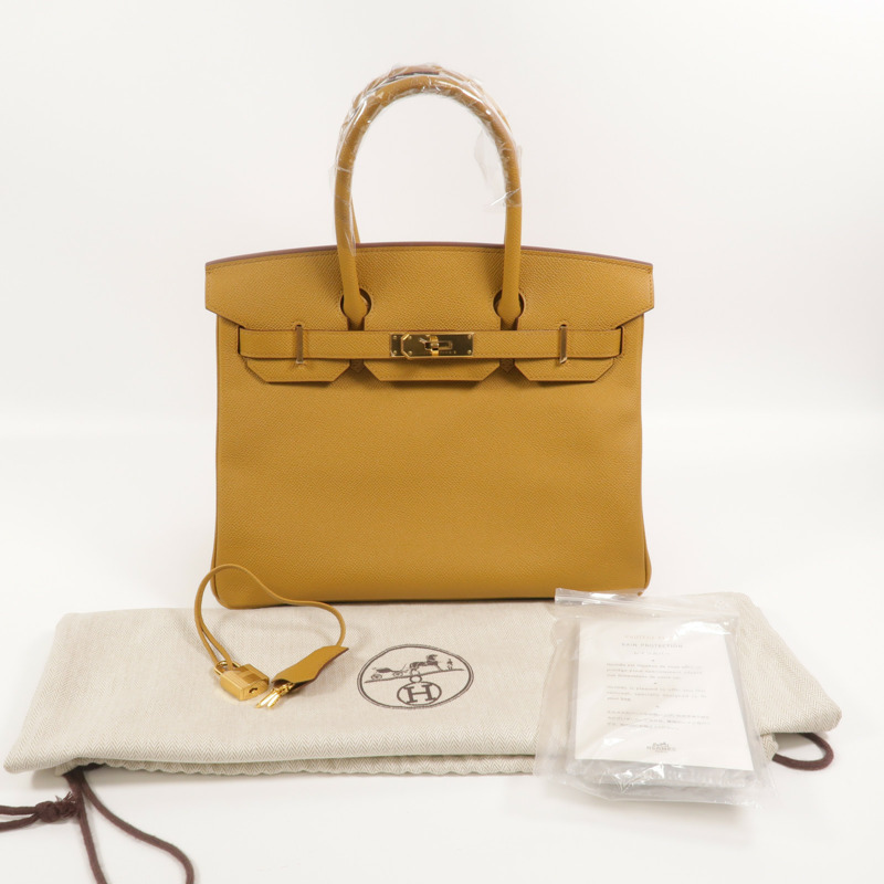 HERMES Epsom皮革Birkin 30手挽袋Sesame-9
