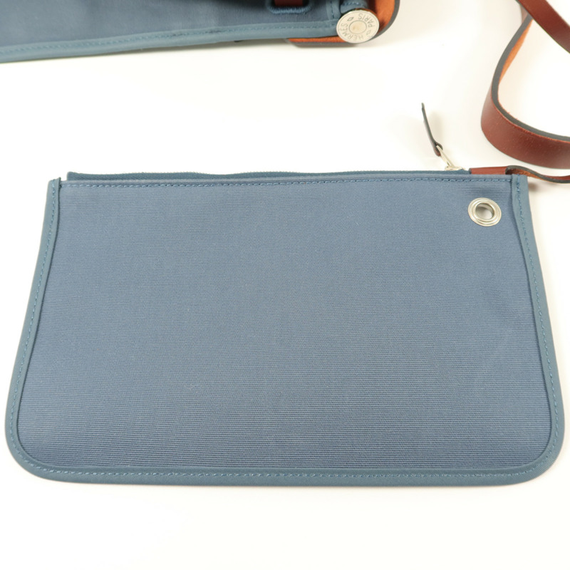 HERMES 帆布Herbag PM手挽肩背兩用袋Bleu Tempete-11