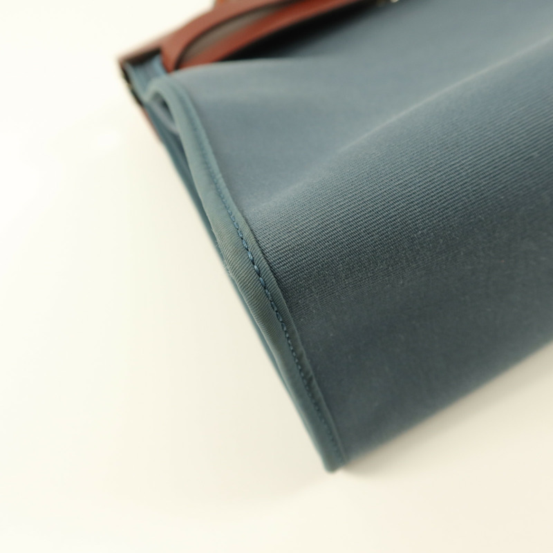 HERMES 帆布Herbag PM手挽肩背兩用袋Bleu Tempete-14