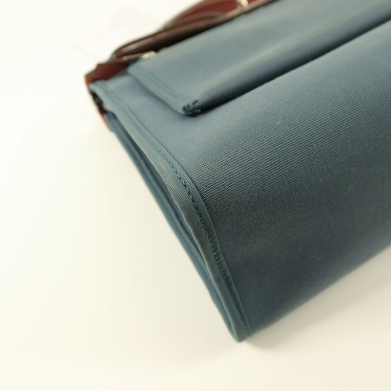 HERMES 帆布Herbag PM手挽肩背兩用袋Bleu Tempete-15