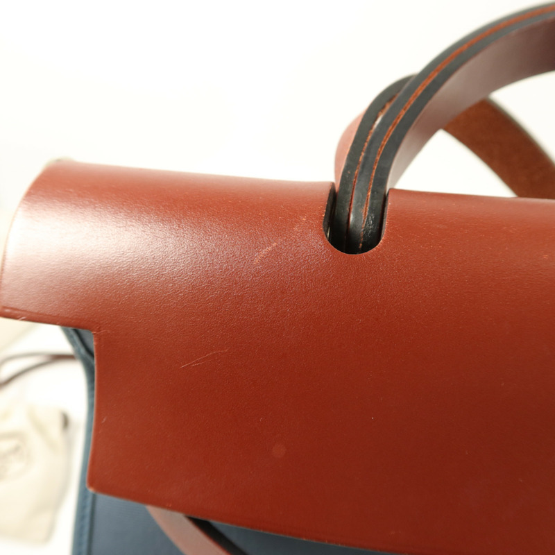 HERMES 帆布Herbag PM手挽肩背兩用袋Bleu Tempete-17