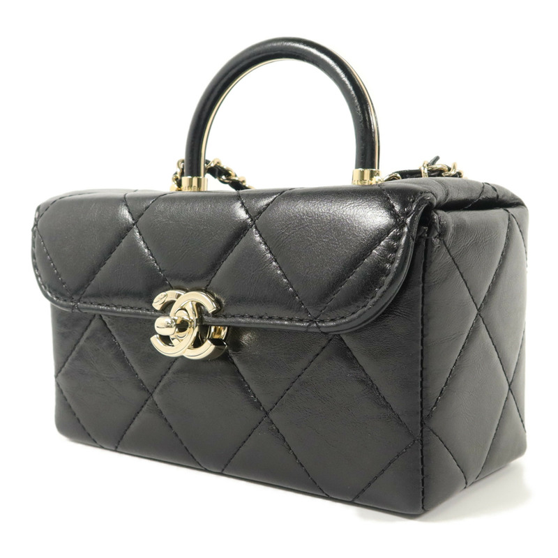 CHANEL 牛皮皮革Vanity Case手挽肩背兩用袋-2