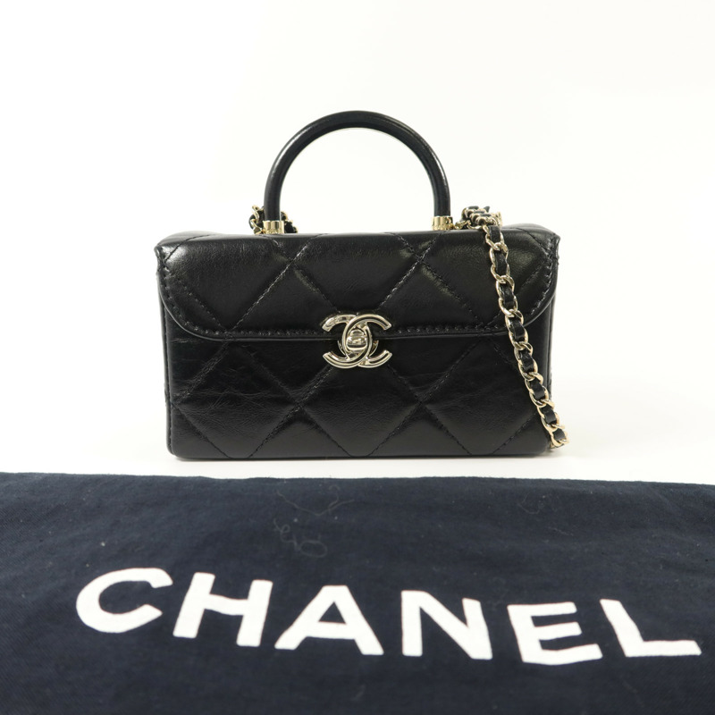 CHANEL 牛皮皮革Vanity Case手挽肩背兩用袋-8