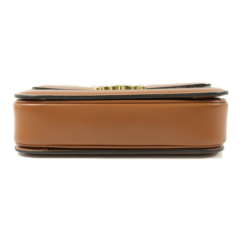 CELINE 棉布/牛皮皮革Medium Classique Triomphe肩背袋-3