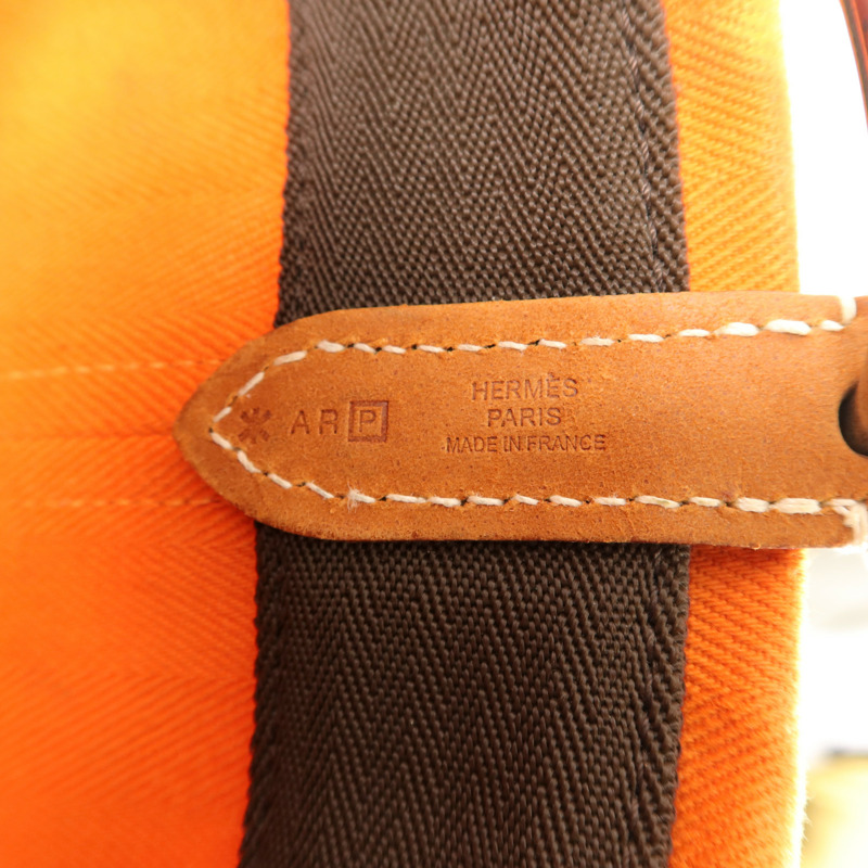 HERMES Toile Sac De Pansage Grooming Bucket Bag肩背袋Orange-6