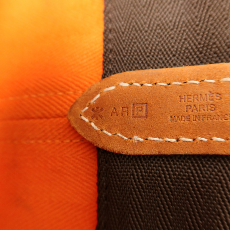 HERMES Toile Sac De Pansage Grooming Bucket Bag肩背袋Orange-7